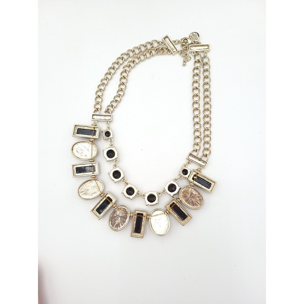 White House Black Market Black Burgundy Red Statement Necklace Fashion Jewelry - Picture 4 of 6